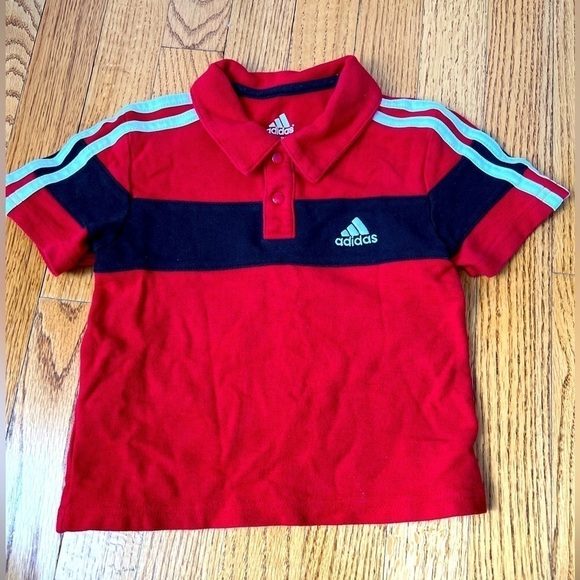 Adidas Collared Boys Red Polo Shirt Size 18 Months - Picture 1 of 3